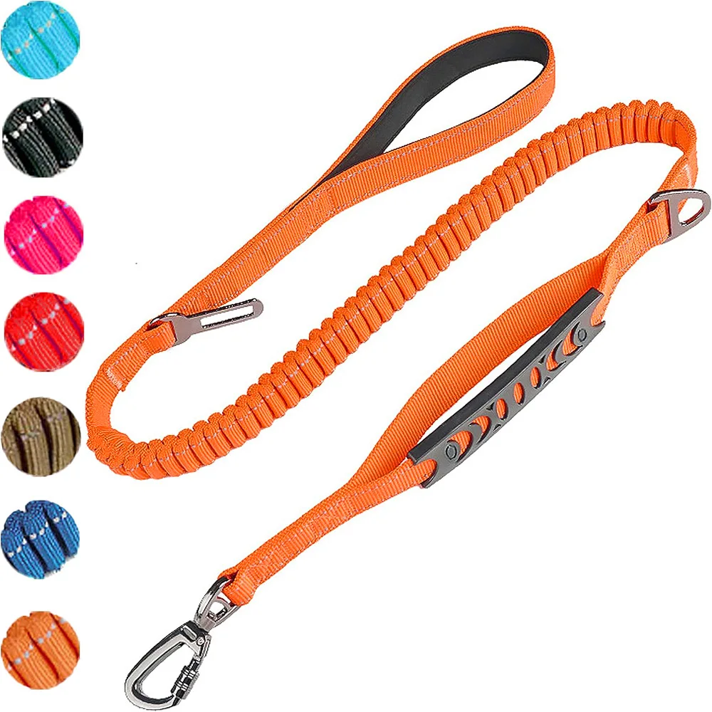 Fashion&cool Robuste Hundeleine, speziell für große Hunde, reflektierender, stoßdämpfender Bungee-Autosicherheitsgurt für das Hundetraining – Detail 4