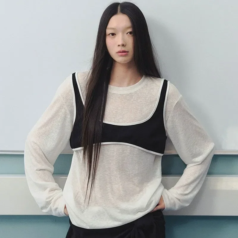 

Fashion New Thin Sun Protection Blouse Autumn Long-sleeved T-shirt Women's Air-conditioning Shirt Casual Loose Top Pullover