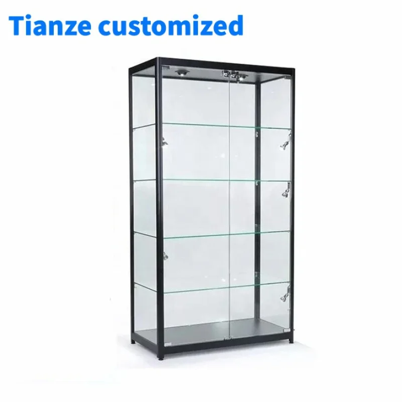 

(Customized) 72 inch high glass showcase retail shop led smoke shop showcase