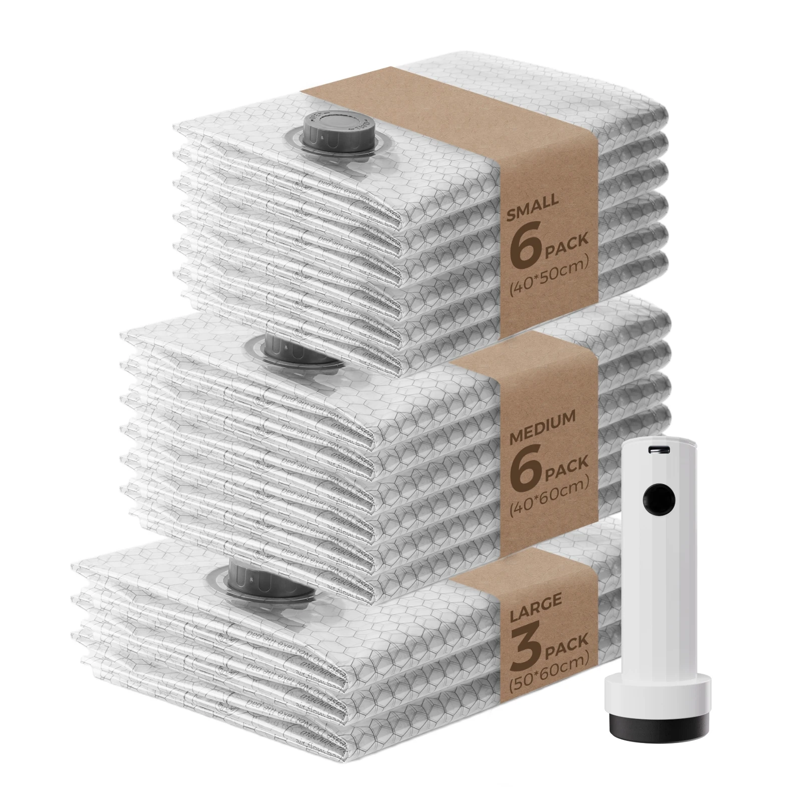 Ensemble de sacs sous vide FLEXTAIL X VOLLYC NANO - Sacs sous vide avec pompe électrique, sac de compression sous vide pour le rangement des vêtements à la maison, voyage