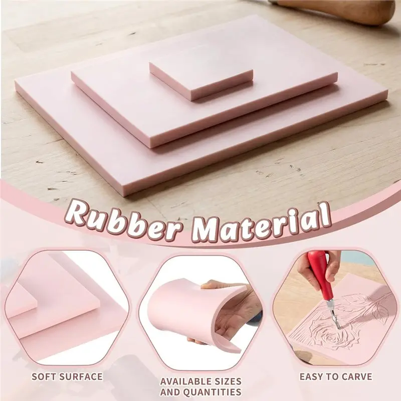 

Новый набор для линогравюры: 2 блока 2'' x 2'', 6 блоков 4'' x 6'', 2 блока 6'' x 8'', 2 ножа и 2 рулона, линолеумные блоки для DIY.