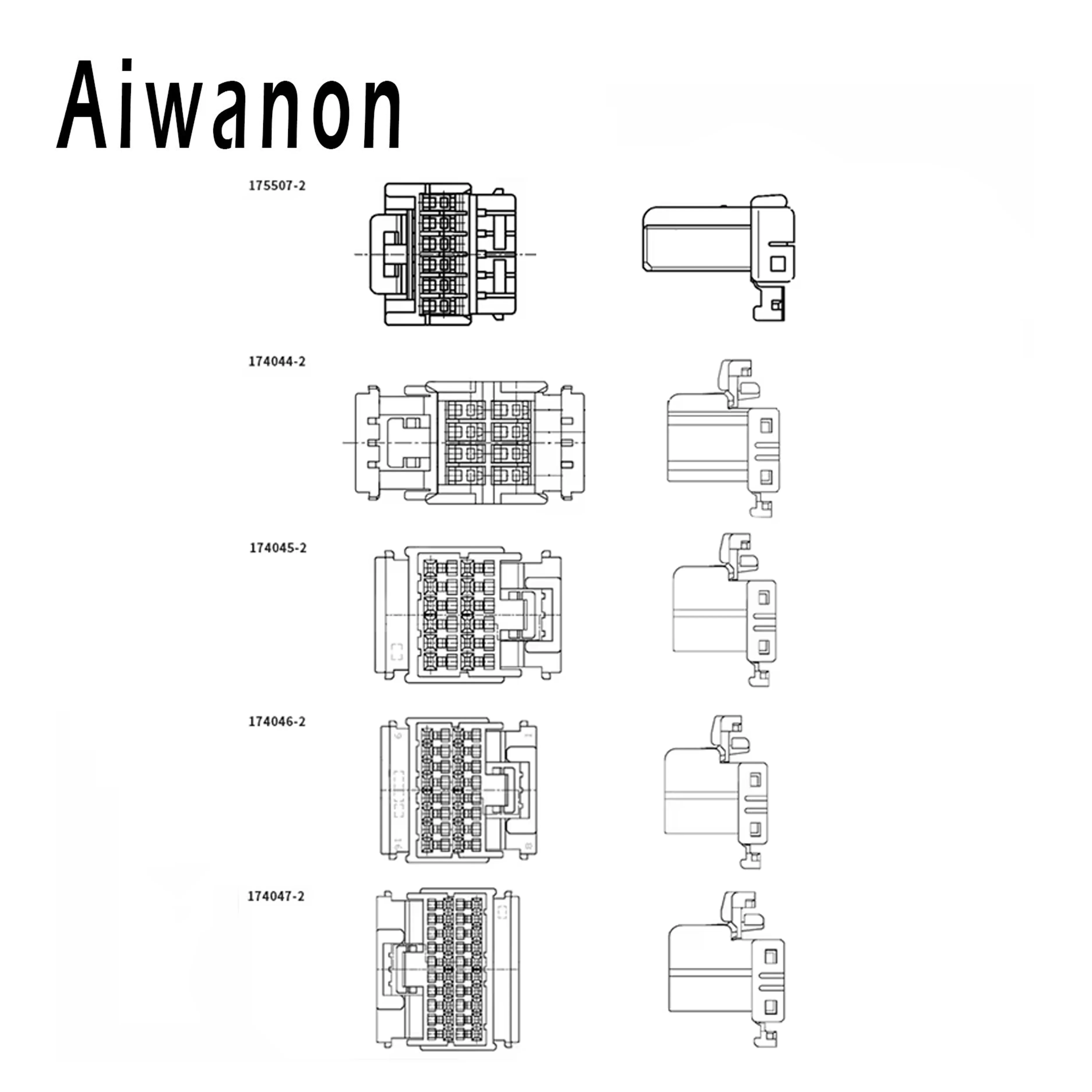 1 Set 6 8 12 16 20 Pin Car Window Lifter Electrical Cable Connectors Waterproof Female Wire Harness Plug 174047-2/174045-2