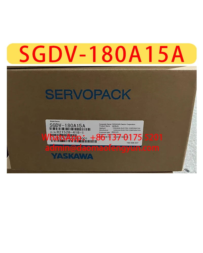 

SGDV-180A15A Brand New Servo Drive Original Genuine，Fast Shipping，SGDV 180A15A
