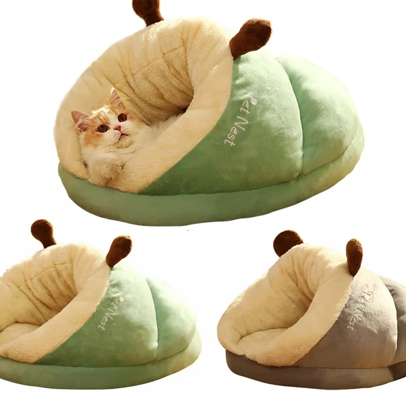 Winter Warm Kat Nest Zacht Dikker Kat Bed Comfortabel Huisdier Slaapbed Voor Puppy 'S Katten Gezellig Katten Cave Kitten Huis Dierbenodigdheden