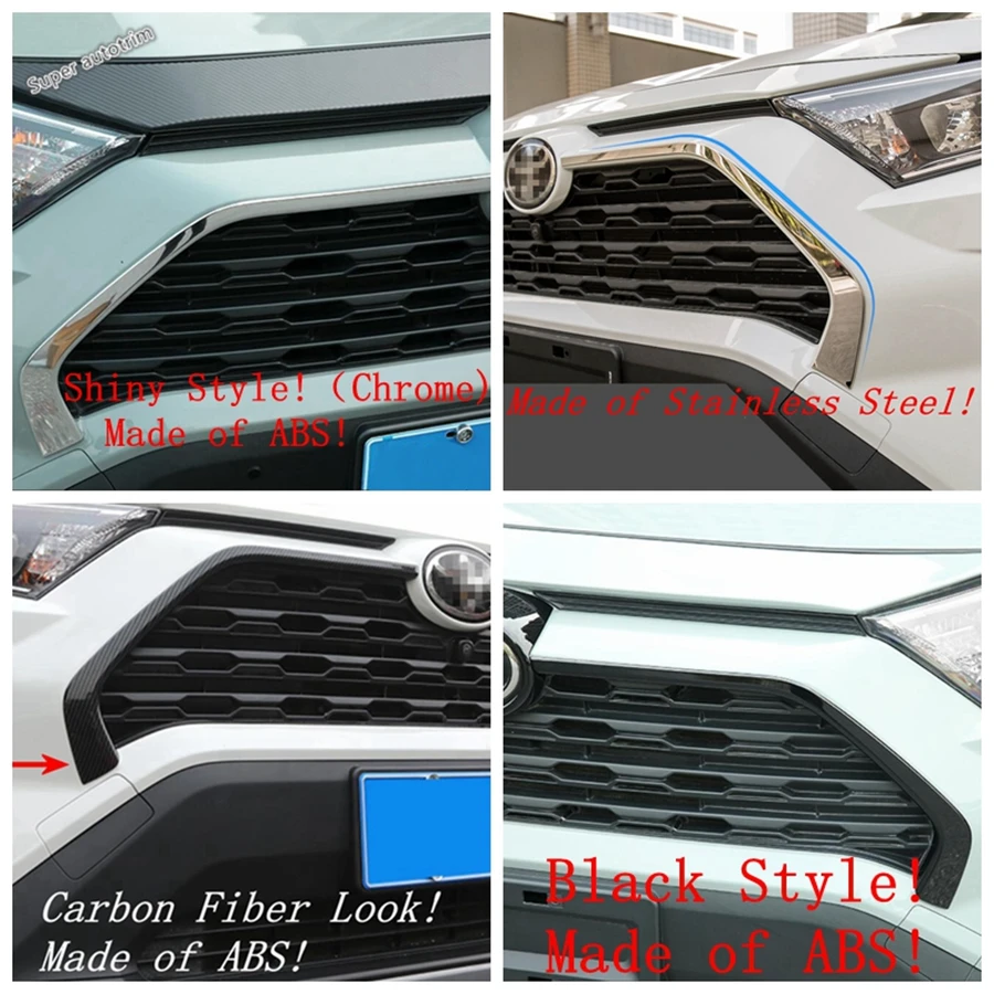 Front Middle Grille Grill Strip Decoration Cover Trim Fit For TOYOTA RAV4 RAV 4 XA50 2019 - 2024 Auto Accessories Exterior Refit