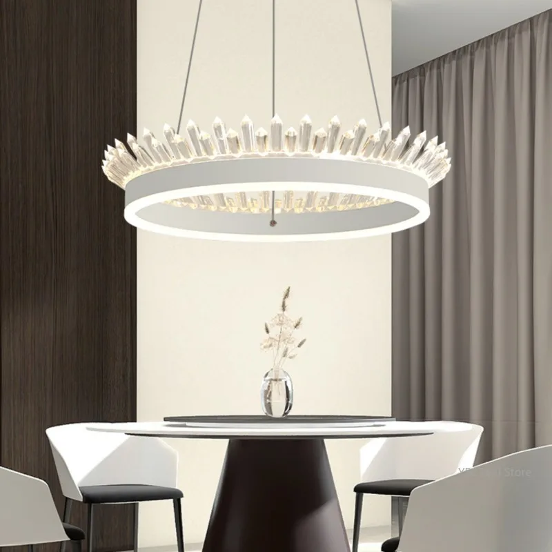 Nordic Minimalist Personalized Restaurant Pendant Modern Light Luxury Style Living Room Bedroom Study Crown Pendant