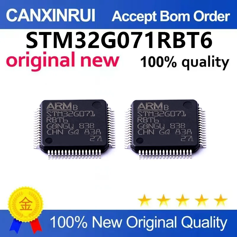 (5pcs-100pcs)Original genuine STM32G071RBT6 LQFP-64 ARM Cortex-M0+32-bit microcontroller MCU