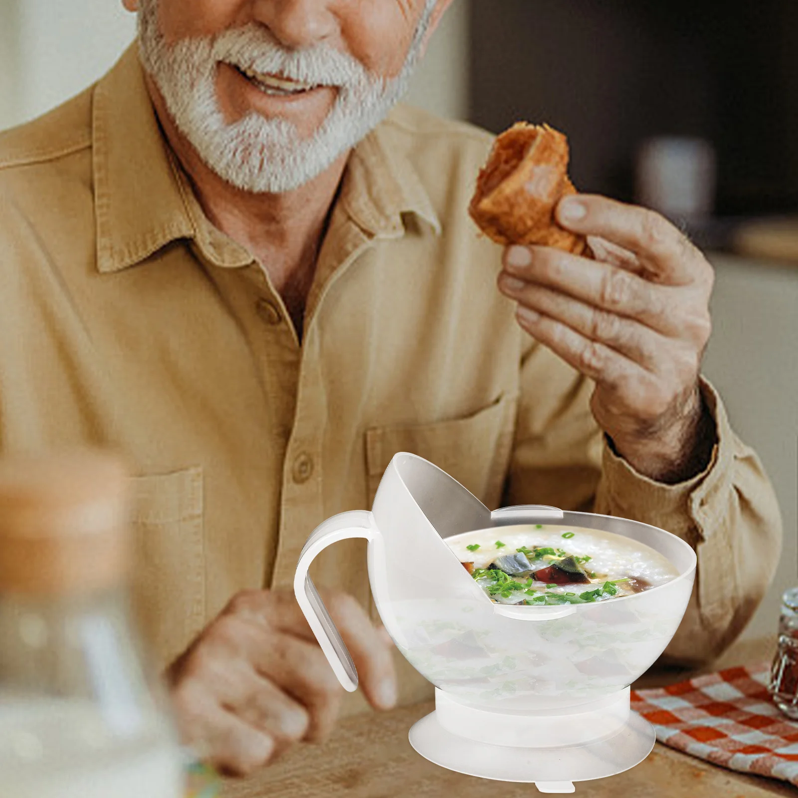 

Anti-Slip Suction Bowl For Elderly Senior Disabled Silicone Dining Bowl Spill-Proof Non-Tip Easy Clean Portable Adaptive