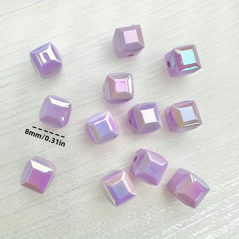 58개의 다채로운 사각형 아크릴 비즈, 팔찌, 목걸이 및 기타 액세서리와 같은 DIY 주얼리 제작에 적합합니다.