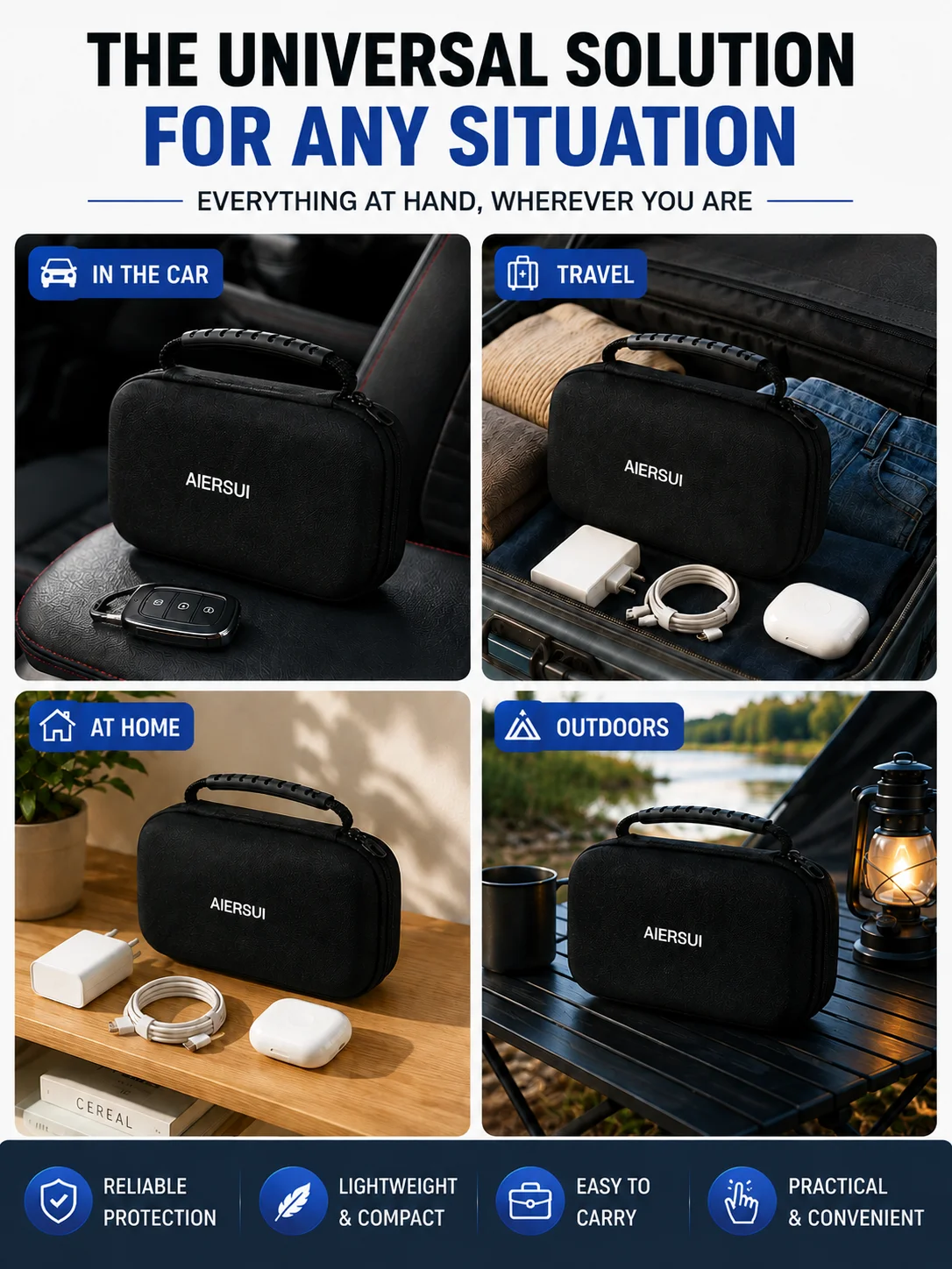 Car Tire Inflator Storage Bag Portable EVA Case for Air Compressor Organizer Protective Carrying Bag for Car Accessories