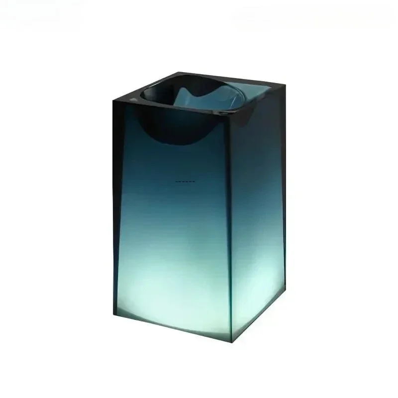 CHKJ Acrylic Resin freestanding basin Colorful Transparent Bathroom Freestanding Pedestal Hand Wash Basin