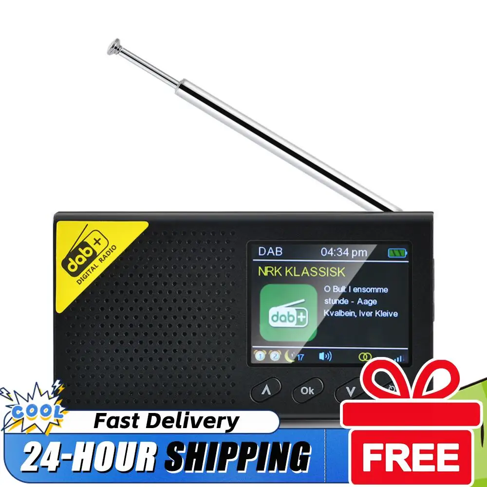 

Portable Stereo Radio DAB FM AM Player Bluetooth Digital Radio Speaker 2.4 inch LCD Display Multifunctional DAB FM Receiver