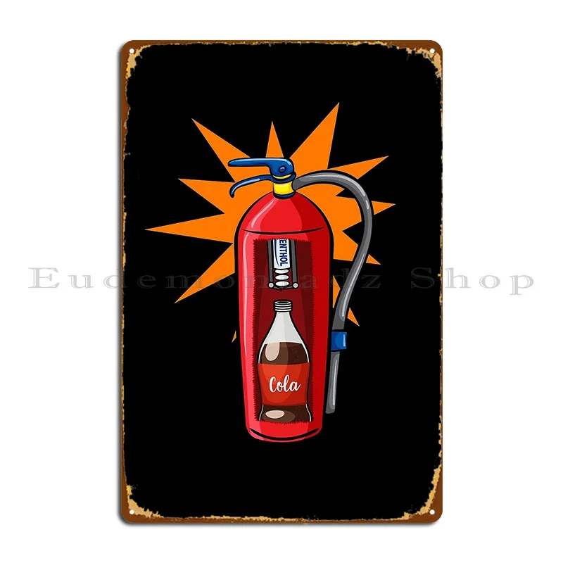 Fire Extinguisher Inner Workings Funny Cutaway Graphic Metal Plaque Mural Iron Garage Decoration Bar Tin Sign Poster