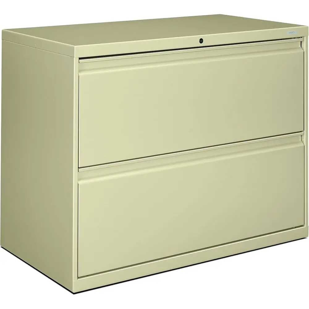 

800 Series Lateral File Cabinet with 2 Drawers, 36 Wide, Radius Pull, Putty Finish