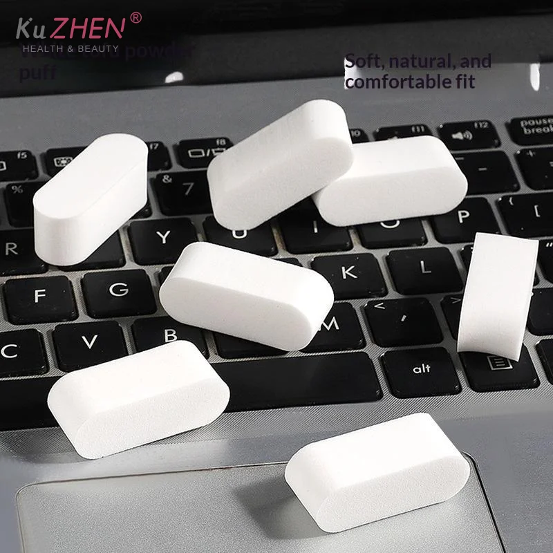 Esponja de maquillaje suave, 10 Uds., uso húmedo y seco, base blanca, corrector, esponja de polvo para difuminar, herramienta cosmética