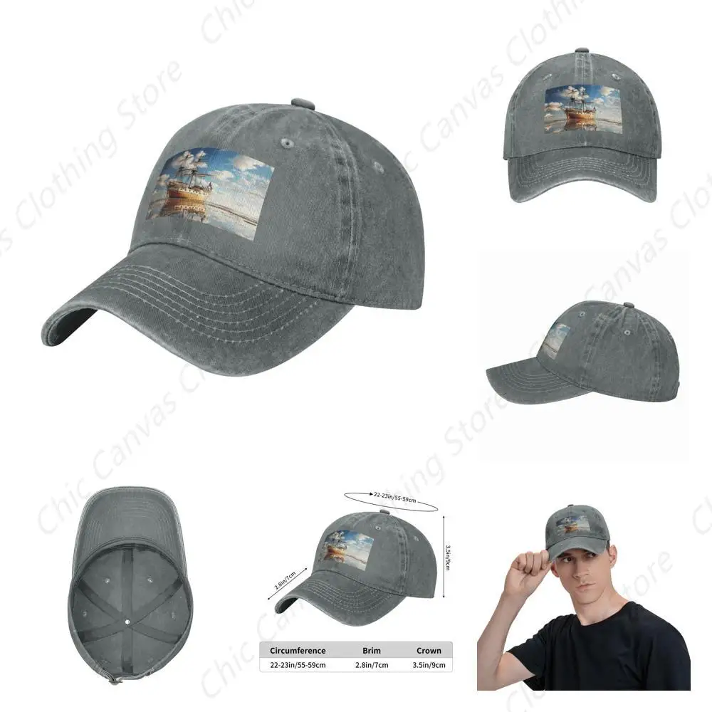 

Old Sailboat Adjustable Baseball Cap Men's And Women's Truck Cap Suitable For Fishing Outdoor Activities Cowboy Hat