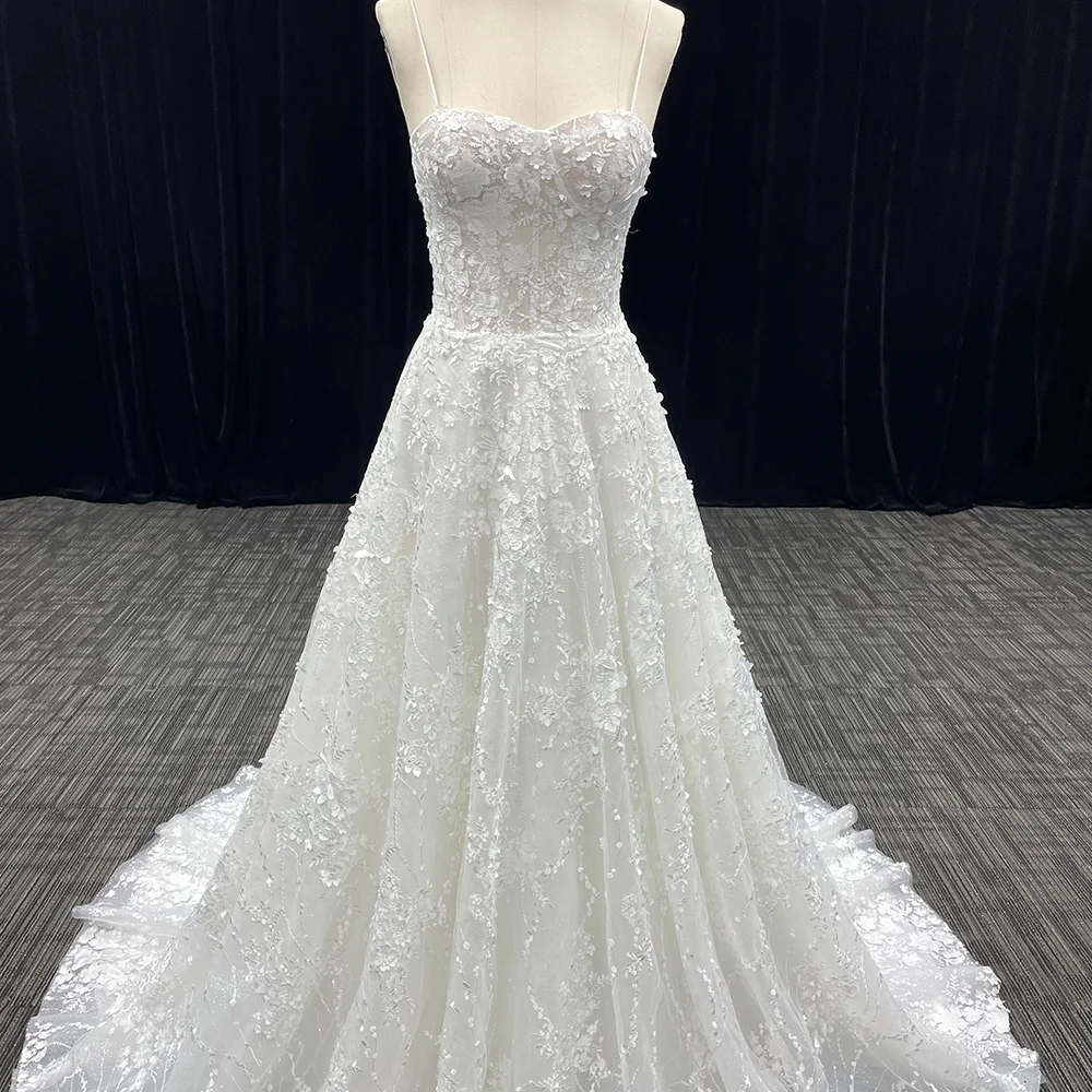 Sexy Scoop Neck Backless Wedding Dresses Zipper Sleeveless A-line Lace Floor Length Exquisite Robes Vestidos De Novia 2024