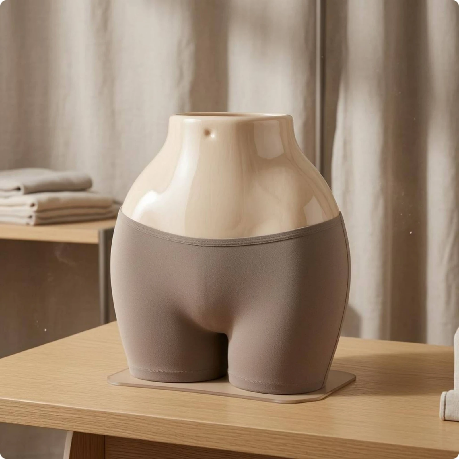 Buttocks Display Form Polished Finish Female Hips Mannequin exposedTop Mannequin Torso No Base Stackable Dress Form Easy To