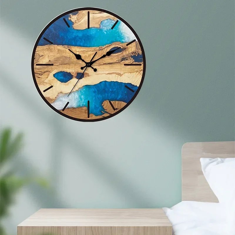 New Transparent Acrylic Wood Grain Wall Clock High Quality Luxury Wall Decoration Clocks for Living Room Bedroom Office Home