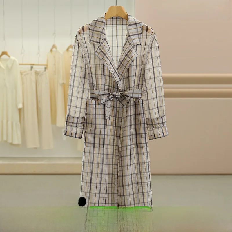 slimming-plaid-lightweight-waist-cinching-irt-jaet-women's-spring-sun-protection-outerwear-comfortable-polyester-fiber