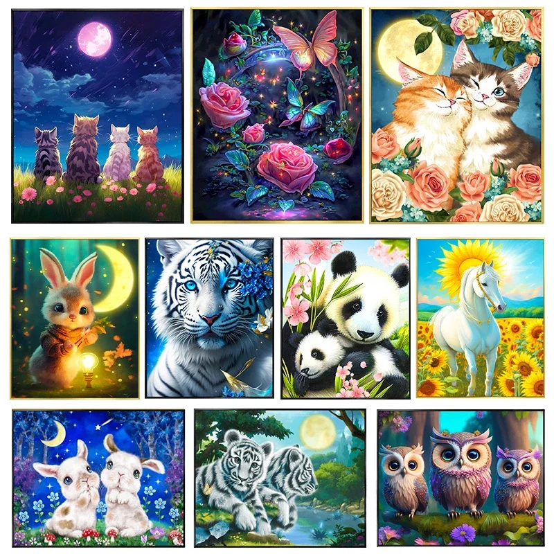 20 Different Animal Diamond Art Cross Stitch Kit 5D Diamond Painting Kit Living Room Corridor Wall Decor Home Decor DIY Gift