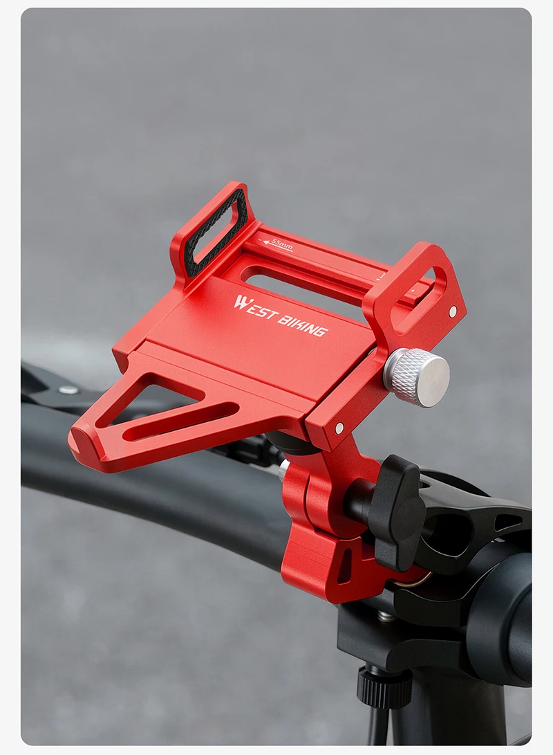 WEST BIKING Faltbare Fahrrad-Handyhalterung aus Aluminiumlegierung, 360° drehbar, Anti-Vibrations-Lenkerhalterung für Brompton Fahrradzubehör – Detail 15