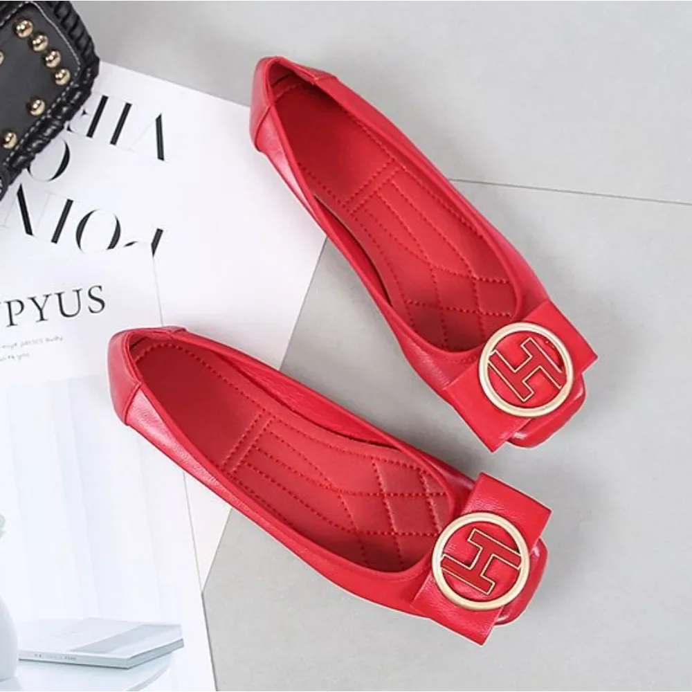 Flat Bottomed Shallow Mouth Single Shoe Women's Summer New Soft Soled Scoop Shoes Square Toe Plus Size Womens Shoes ladies pumps