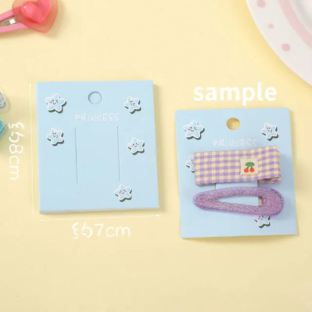 50pcs 7x8cm Barrettes carta da imballaggio carta da esposizione per forcine carine per accessori per capelli fai da te etichetta porta etichette per
