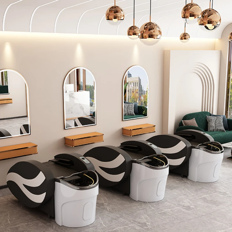 Porcelain Hairdressing Salon Washbasin Chairs Living Room Spa Shampoo Bed Chair Beauty Hair Massage Japanese Thai Styling