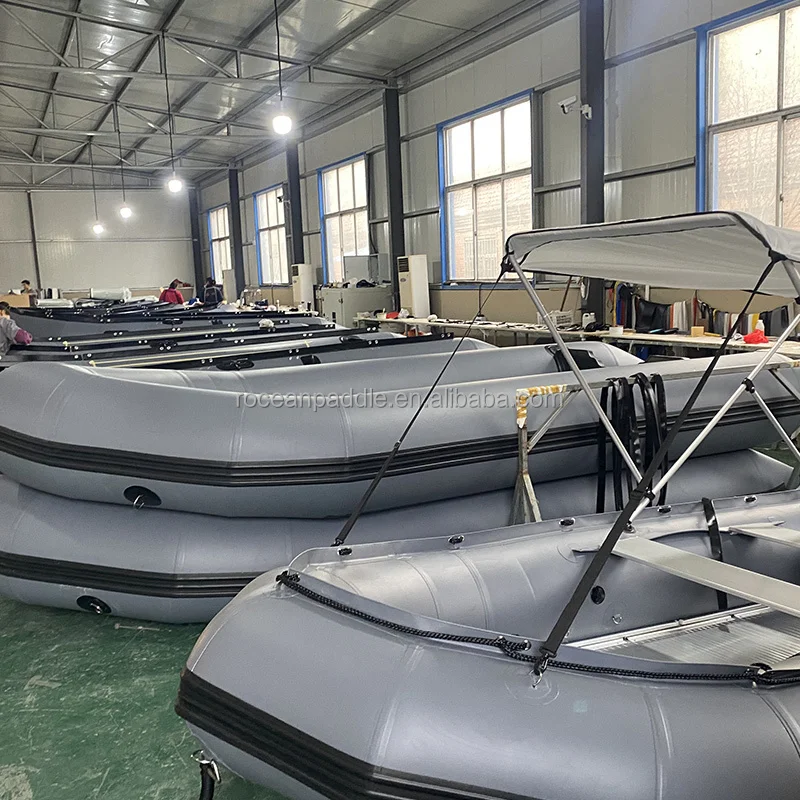 الرياضات المائية 12ft 3.6m PVC قارب التجديف القابل للنفخ القابل للطي مع أرضية الألومنيوم للبيع