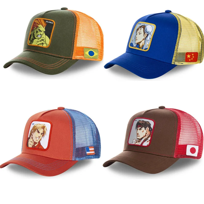 Game Street Fighter Hat Ryu KEN Chun-Li BLANKA Cartoon Baseball Hat Sunvisor Hat Leisure Net Hat