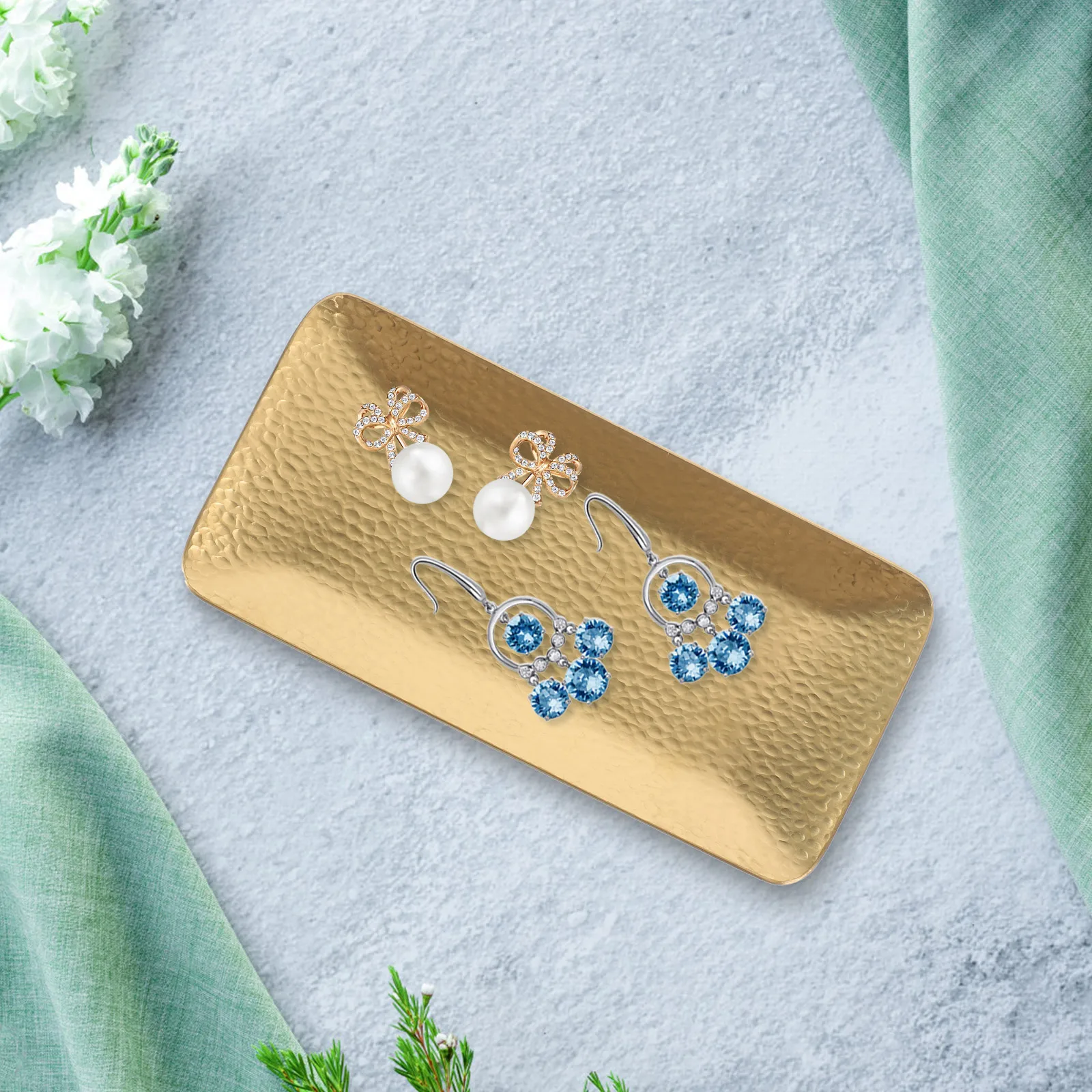 

Stainless Steel Storage Tray 304 Material Large Golden Ring Holder Jewelry Dish For Home Decor Bedroom Bathroom