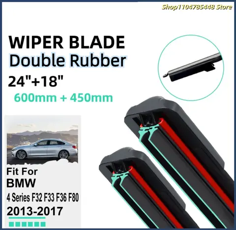 BMW 4 시리즈 F32 F33 F36 F80 2013-2017 용 이중 고무 자동차 와이퍼 블레이드 앞 유리 앞 유리 고무 자동차 액세서리