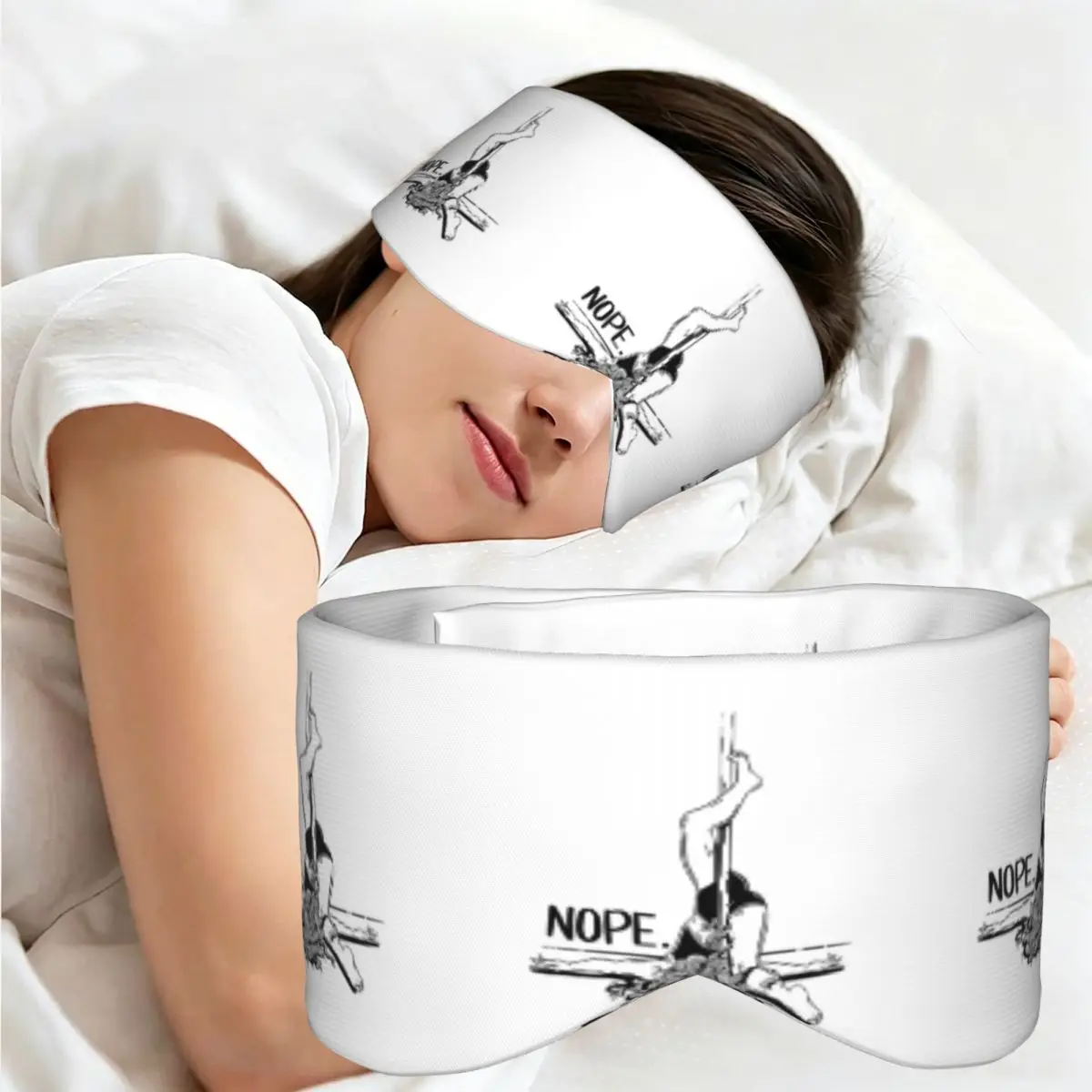 Pole Dance NOPE - Black sleep eye mask Light Blocking Portable Eye Cover for Girls Boys Travel Party Gift Eyeshade eyepatch