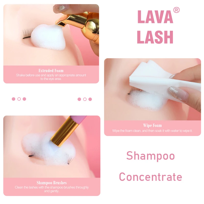 10 PCS Lava Lash Super Concentrate Mousse Eyelash Shampoo Gentle Cleansing Grafting Foam Extension Eyelashes 5ml Makeup Tools