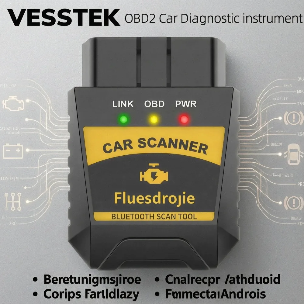 

VESSTEK V020 Bluetooth 4.0 OBD2 Car Scanner OBD II Fault Code Reader Clear Diagnostic Tool for IOS Android PC