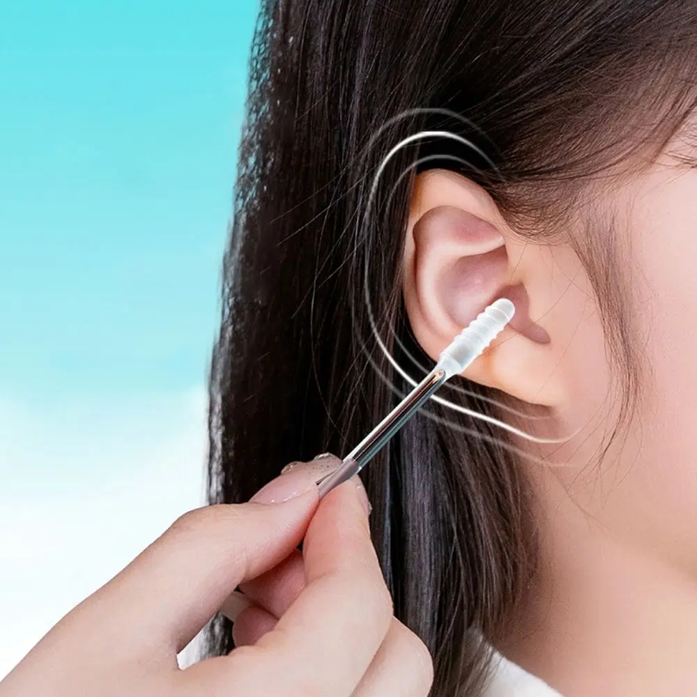 24Pcs/Box Disposable Disposable Ear Swabs Double Head Ear Cleaner Sticky Ear Digger Soft Sticky Earwax Remover Stick