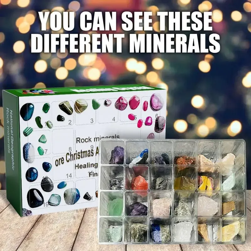 Ore Christmas Advent Calendar 2023 Gemstone Collection Countdown to Christmas Rocks Minerals Fossils Christmas Home Decor