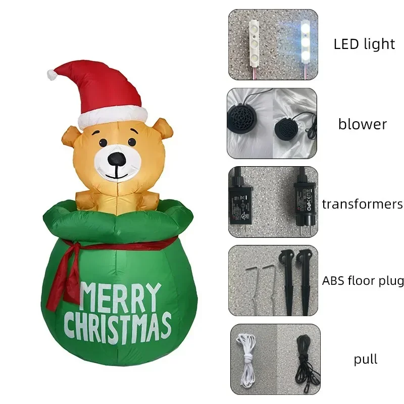 Christmas air mold inflatable light-up gift bags puppy air mold Christmas yard decoration inflatable indoor and outdoor props