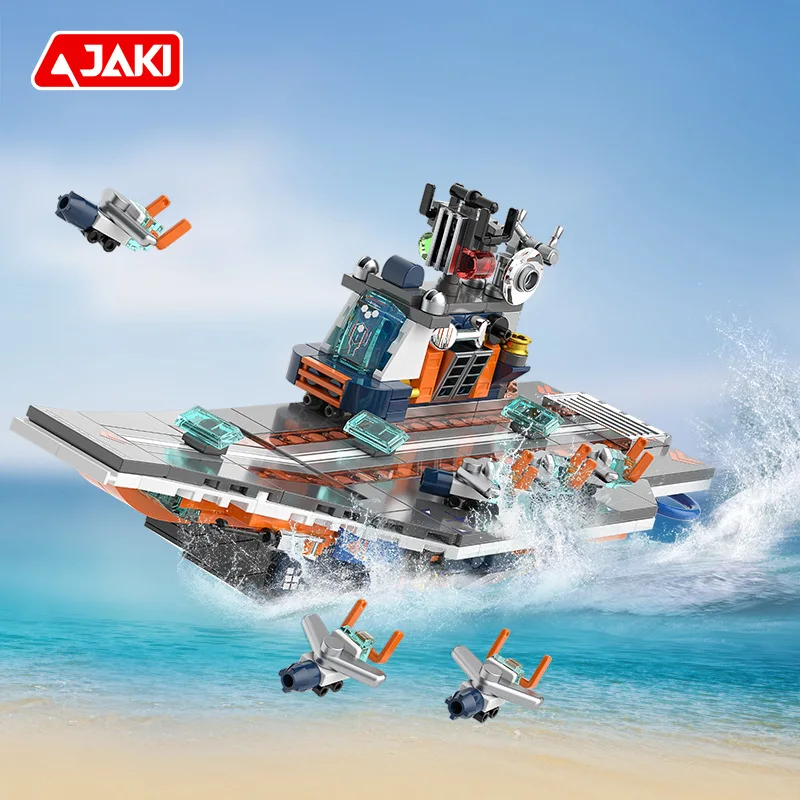 حاملة طائرات قتالية JAKI ، وحدات بناء للأطفال ، طائرات ثقيلة للغاية ، مدفع خفيف ، نموذج دبابات ، شاشة عرض