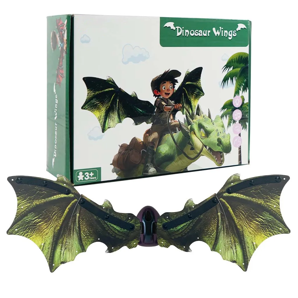 Dinosaurier Elektrische Flügel Bewegen, Halloween Cosplay Kostüm Requisite Schmetterlingsflügel Glühen, Rückendekoration Spielzeug, Jungen Mädchen Geburtstagsgeschenk