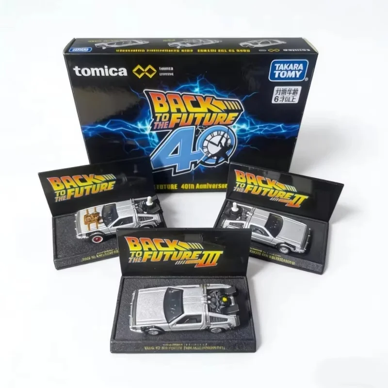 Genuine Stock Tomica Returns To The Future 40th Anniversary Collection Series Alloy Car Models Collection Surprise Toy Car Gift