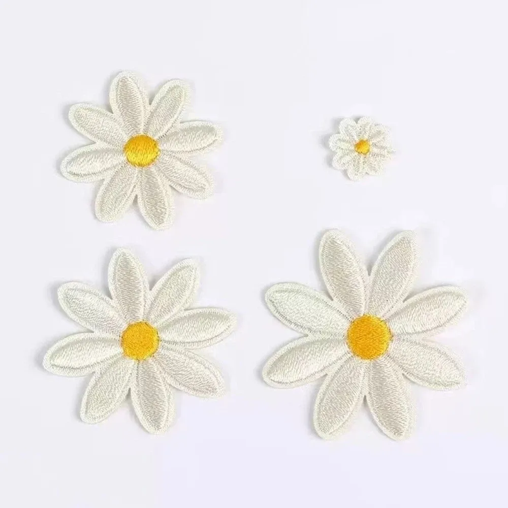 36Pcs Floral Pattern Daisy Flower Patches Embroidery DIY Crafts Sunflower Iron on Patches 4 Sizes Multi Color Sew on Patches