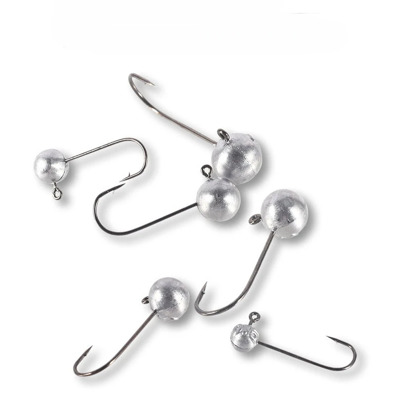 تهزهز رئيس هوك لدودة لينة ، كرة مستديرة ، المعادن الثانوية القفز هوك ، عرقوب طويلة ، كل حجم ، 0.5-14g ، 1 قطعة