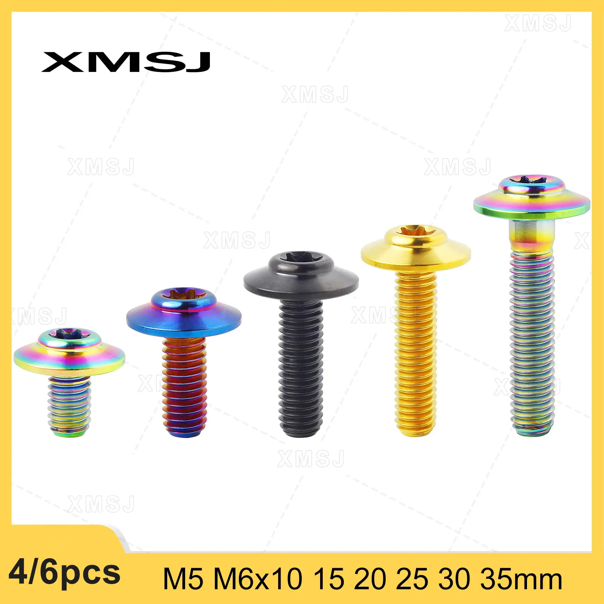 

Титановые болты M5 M6x10 15 20 25 30 35 мм Винты с головкой Torx для модификации корпуса мотоцикла Болт с дисковым тормозом