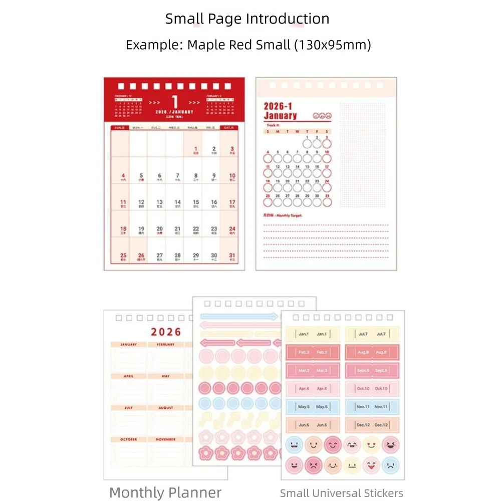 Simple Coil 2026 Desk Calendar Portable Desktop Decoration Schedule Planner Mini Calendar Gifts