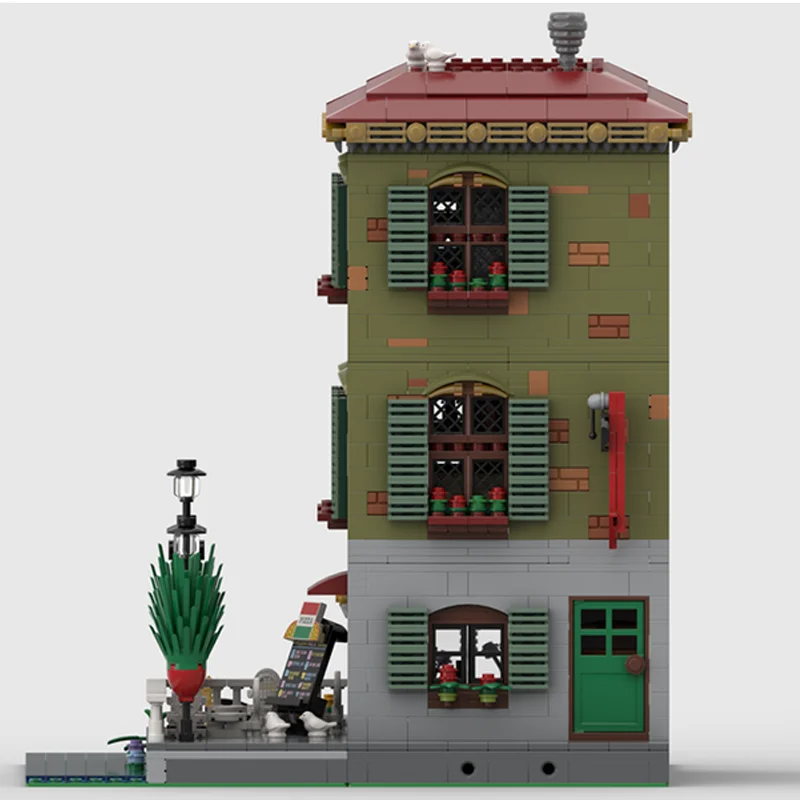 10097 Stück MOC Canal Grande Venice DIY Bausteine Venedig Waterfront Abnehmbare Brücke & Café Terrassen, Herausforderungsarchitektur