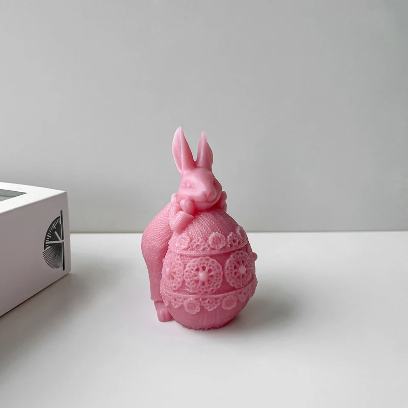 3D Creative Candle Silicone Mold DIY Easter Rabbit Egg Scented Plaster Bunny Mold Epoxy Resin Gypsum Form Mould