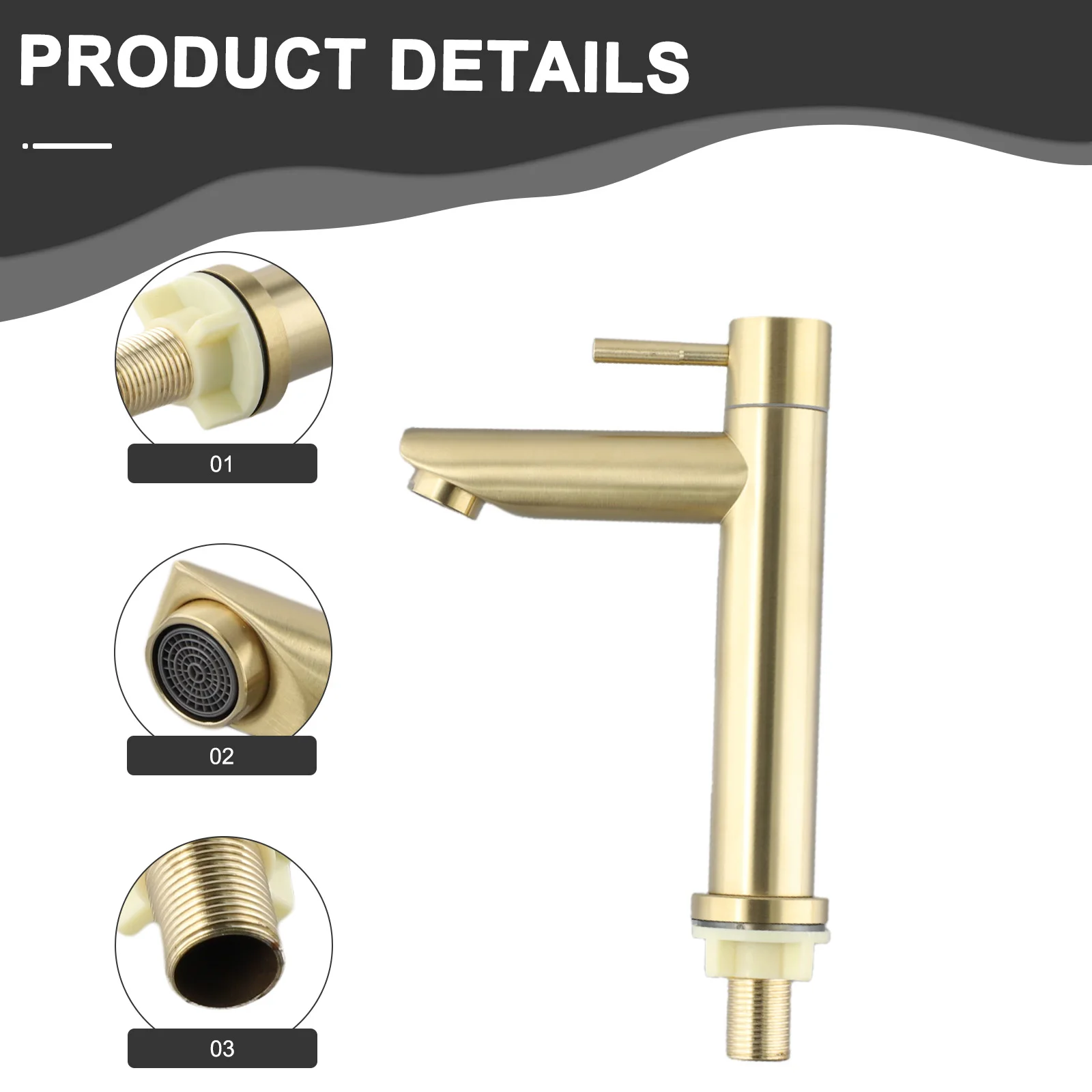 Grifo de lavabo de baño de acero inoxidable 304, grifo de ducha frío de Oro pulido Vintage Para el hogar, Torneira Chuveiros Modernos Para Banheiro