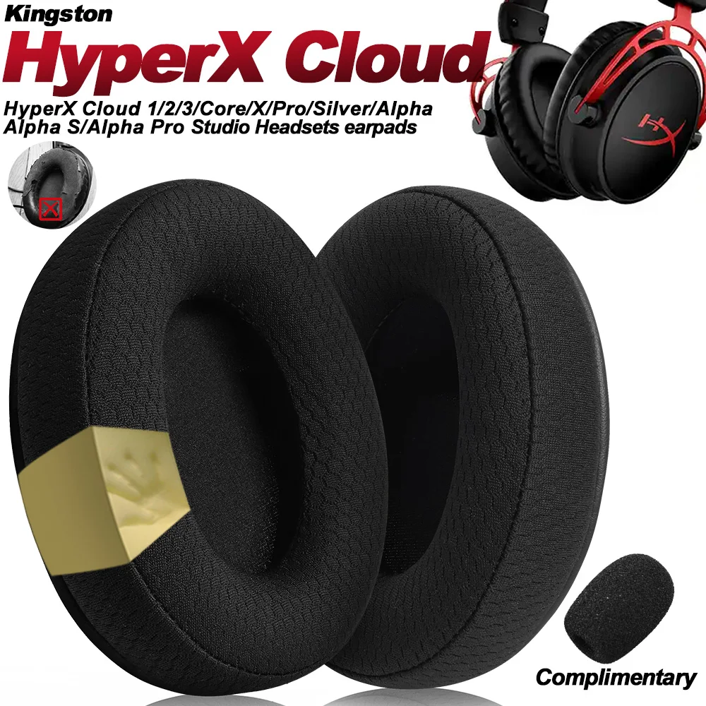 Coussinets d'oreille en mousse de remplacement pour couteurs HyperX Cloud 123 Alpha, II,III,Stinger, Silver,Core,X,S,Pro, oreillettes en mousse  mmoire de forme, protines